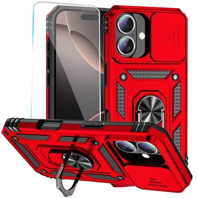 iPhone 17 Air Twisting Metal Ring Stand Case w/Camera cover Red(Premium Package)