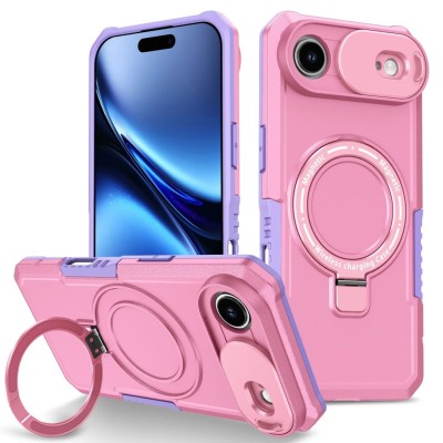 iPhone 17 Air Twisting Metal Ring Stand Case w/Camera cover