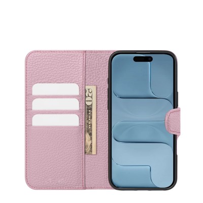 iPhone 17 Air luxurious synthetic PU leather 6 Card Slots Infolio, Pink(Premium Package)