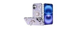 iPhone 17 Air Glitter w/Diamonds Edges Ring Stand Bling Case