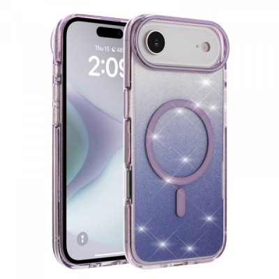 iPhone 17 Air Glitter w/Diamonds Edges Ring Stand Bling Case