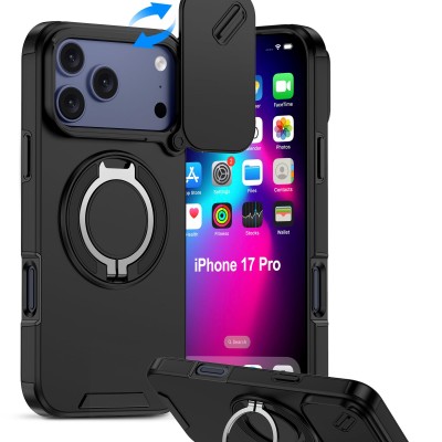 iPhone 17 Pro 2025 Heavy Duty Magnet Ring Stand w/ Sliding C
