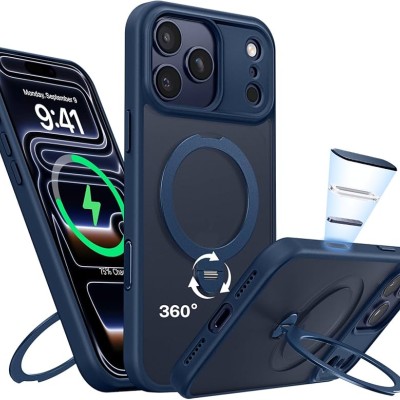 iPhone 17 Pro 2025 Hybrid Dual Layer Case w/Magnetic Ring Bl