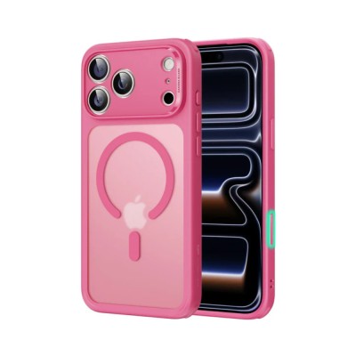 iPhone 17 Pro 2025 Translucent Case w/ Magnetic Ring Pink(Premium Package)