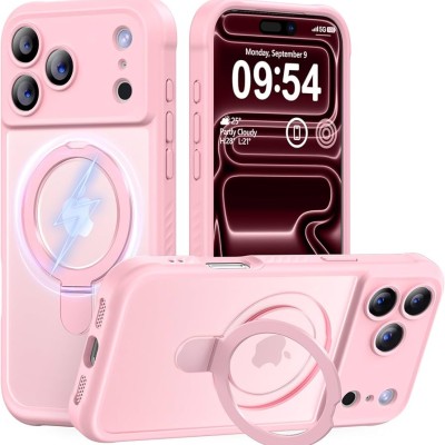 iPhone 17 Pro Magsafe w Stand Case Deluxe01-Pink