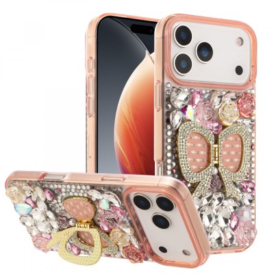 iPhone 17 Pro Max Full Diamond w/Ornaments Bling Case Design