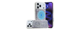 iPhone 17 Pro Max Glitter case w/Magnetic Ring Purple(Premiu