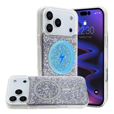 iPhone 17 Pro Max Glitter case w/Magnetic Ring Purple(Premiu