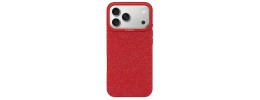 iPhone 17 Pro Max Glitter w/Diamonds Edges Ring Stand Bling Case Red(Premium Package)