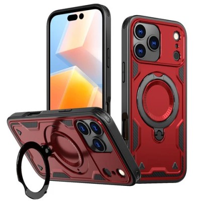 iPhone 17 Pro Max Hybrid Case w/Large Twisting Magnetic Ring