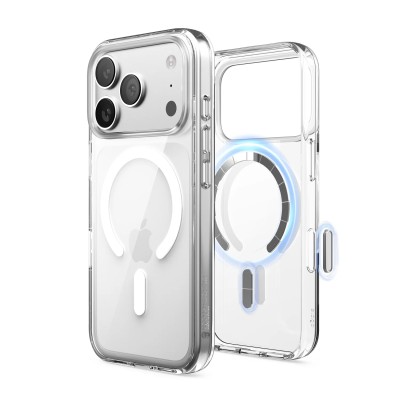 iPhone 17 Pro Max Hybrid Clear Case w/Magnetic Ring White(Pr