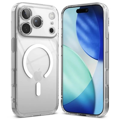 iPhone 17 Pro Max Hybrid Clear Case w/Magnetic Ring Cyan(Premium Package)