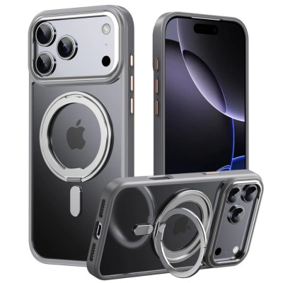 iPhone 17 Pro Max Kick Stand case w/Magnetic Ring Black(Prem