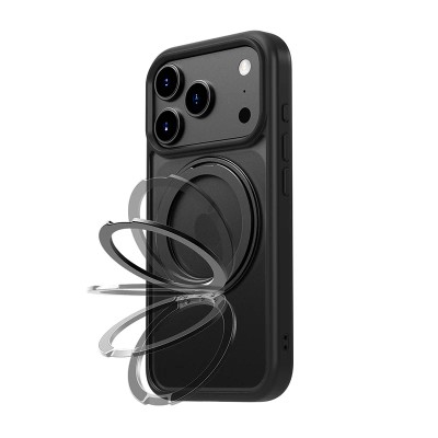 iPhone 17 Pro Max Magnetic Ring case w/ Rotate Ring Stand Bl