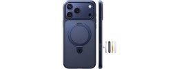 iPhone 17 Pro Max Translucent Magnetic Ring Stand Case Blue(
