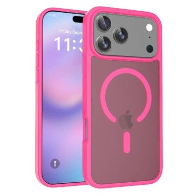 iPhone 17 Pro Max Translucent Case w/ Magnetic Ring Pink(Pre