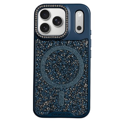 iPhone 17 Pro Max Premium case w/Glitter Magnetic Ring Blue Edge(Premium Package)