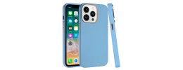 iPhone 15 Classy Slick Chromed Around Hybrid Case Cover - Light Blue