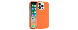 iPhone 15 Classy Slick Chromed Around Hybrid Case Cover - Orange