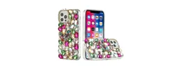 iPhone 15 Plus Full Diamond with Ornaments Hard TPU Case Cover - Colorful Ornaments with Heart