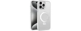 iPhone 15 Skin Touch Feel HQ [Magnetic Circle] Kickstand Hybrid - Matte Clear