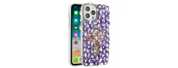 iPhone 15 Plus Cross Full Diamond Bling Case Cover - Purple