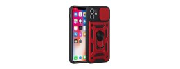 iPhone 15 ELITE Camera Push Magnetic Ring Stand Hybrid Case Cover - Red
