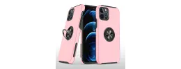 iPhone 15 CHIEF Oil Painted Magnetic Ring Stand Hybrid Case Cover - Pink