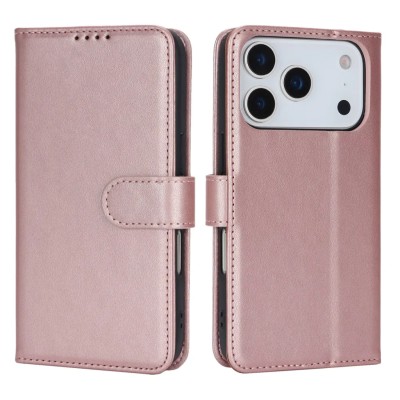 iPhone 17 Pro Max luxurious synthetic PU leather 6 Card Slots Infolio, Rose Gold(Premium Package)