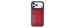 iPhone 17 Pro Max luxurious synthetic PU leather 6 Card Slots Infolio, Red(Premium Package)