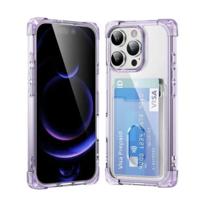 Iphone 16 Pro Max 6.9 Corner Bumper Case w/Card Slot Purple(